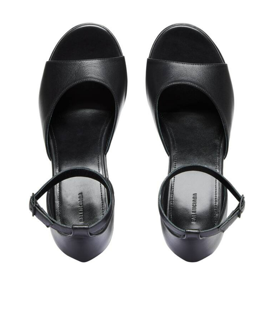 Balenciaga Camden 160 Platform Sandals In Calf Leather In Black