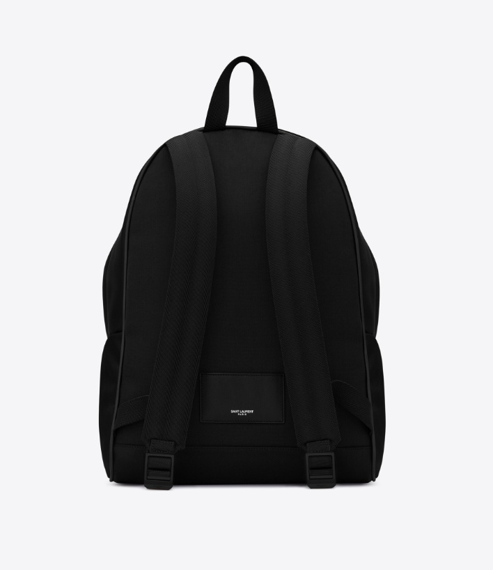 Saint Laurent Leather-trim Zipped Backpack In Black
