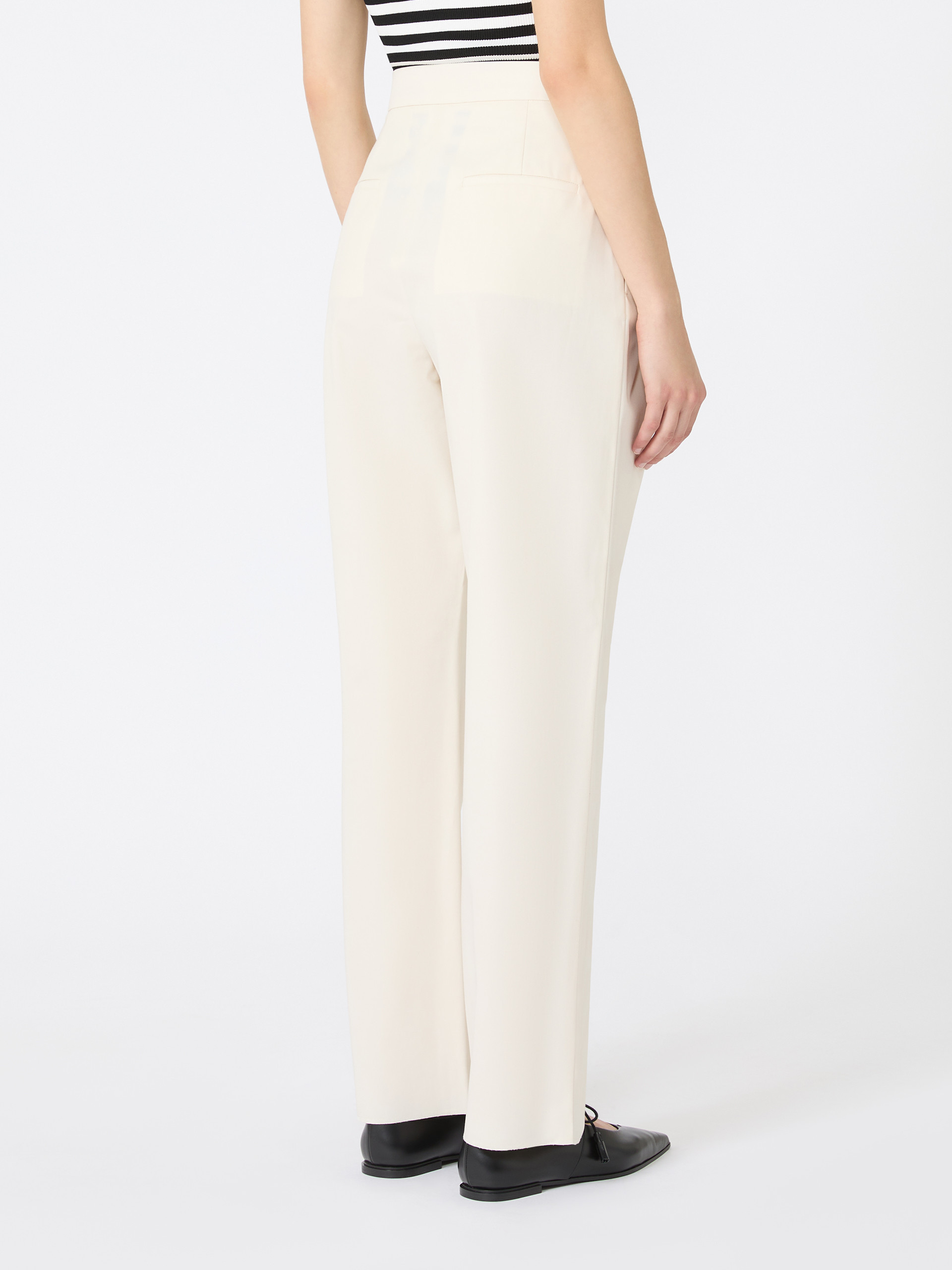 Max Mara Cotton Carrot-fit Trousers In White