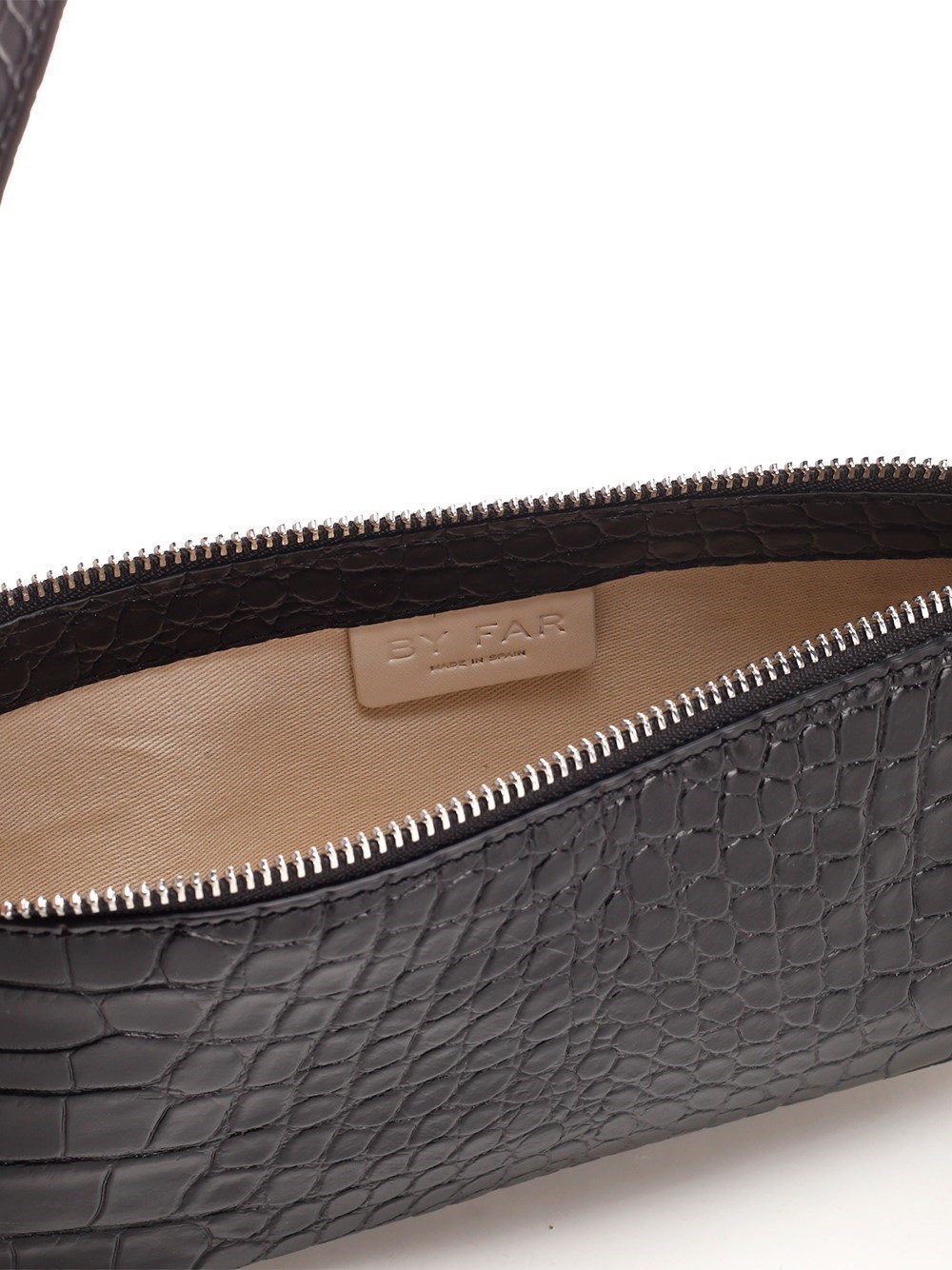 By Far Imitation Crocodile Pattern Handbag In White