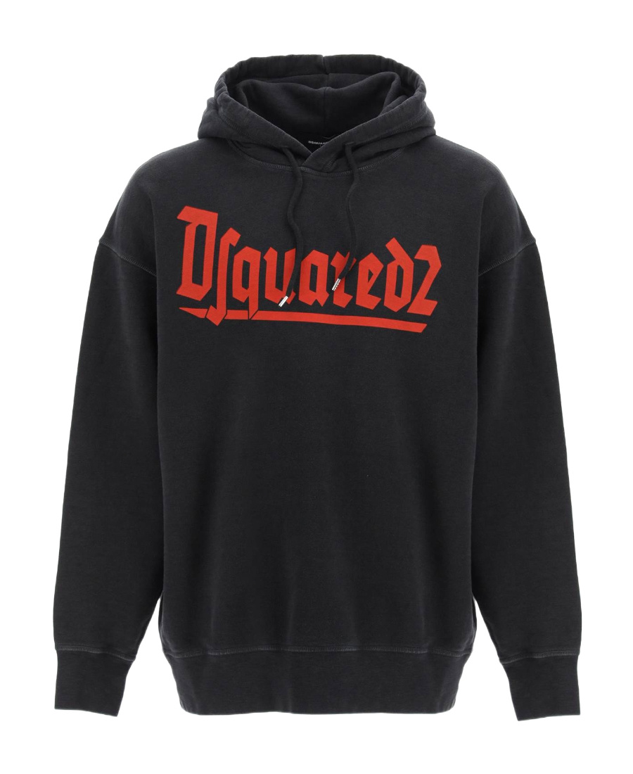 Shop Dsquared2 Logo-print Crew-neck Sweatshirt In Black