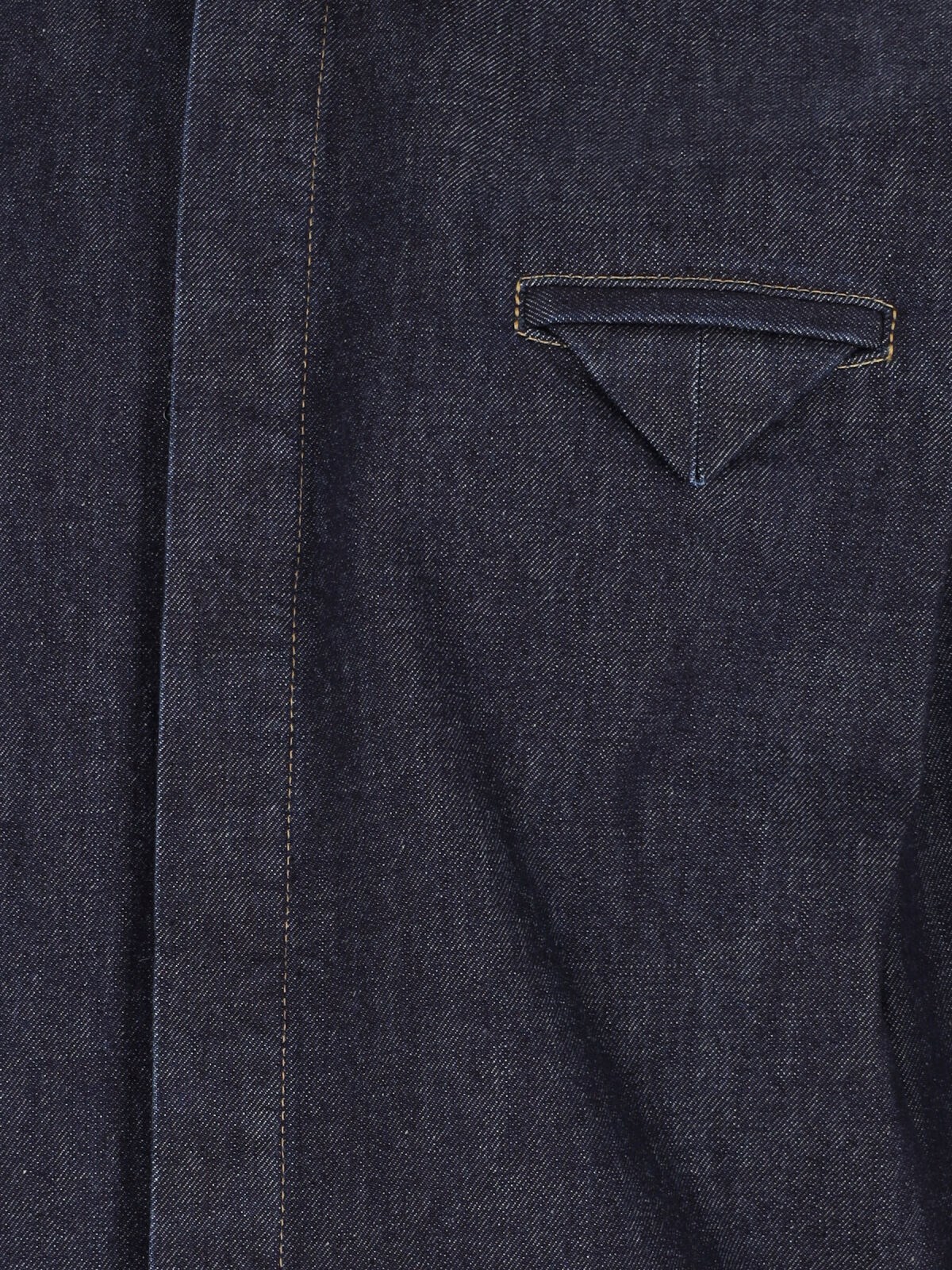Bottega Veneta Blue Denim Shirt In Black