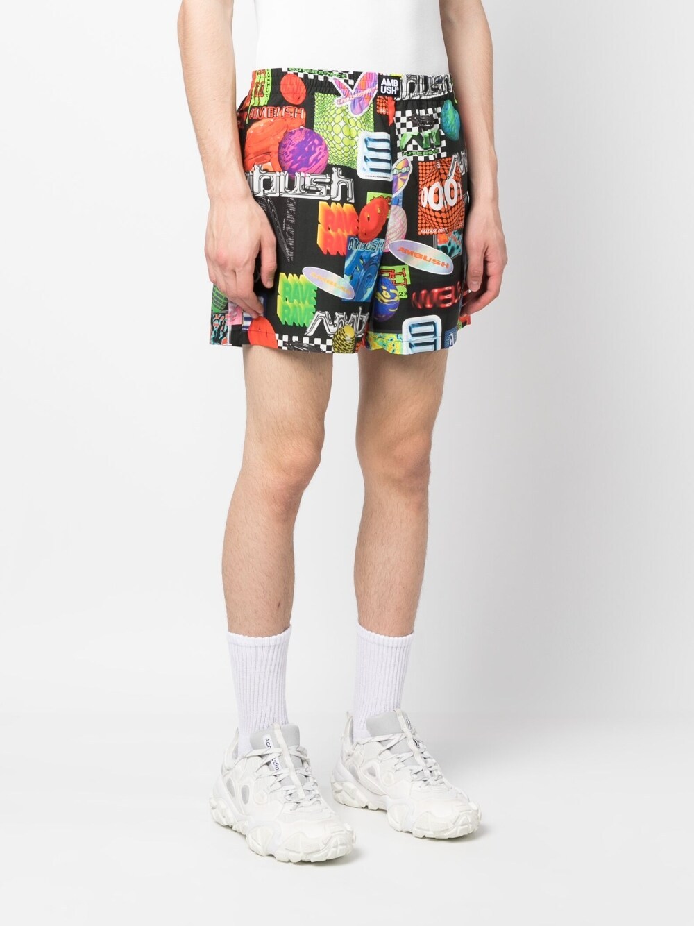 Ambush Graphic-print Elasticated-waistband Shorts In Multicolor