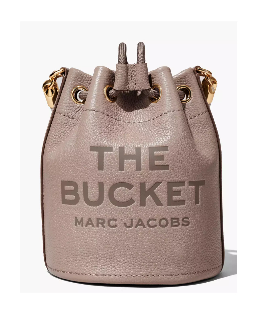 Marc Jacobs Debossed-logo Leather Bucket Bag In Brown