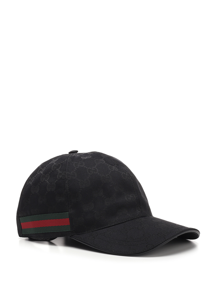 Gucci Cotton Blend Gg Hat With Web Ribbon In Black