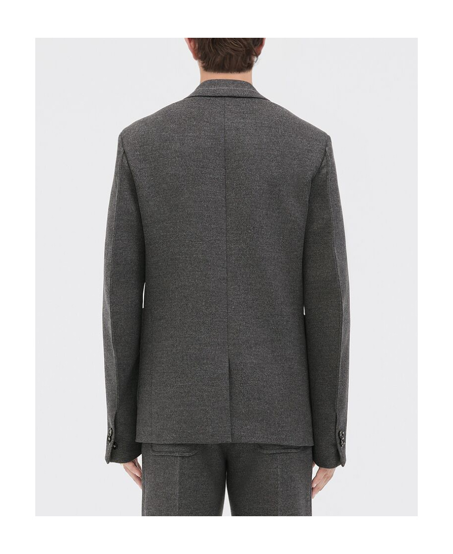 Bottega Veneta Logo Woolen Flannel Coat In Black