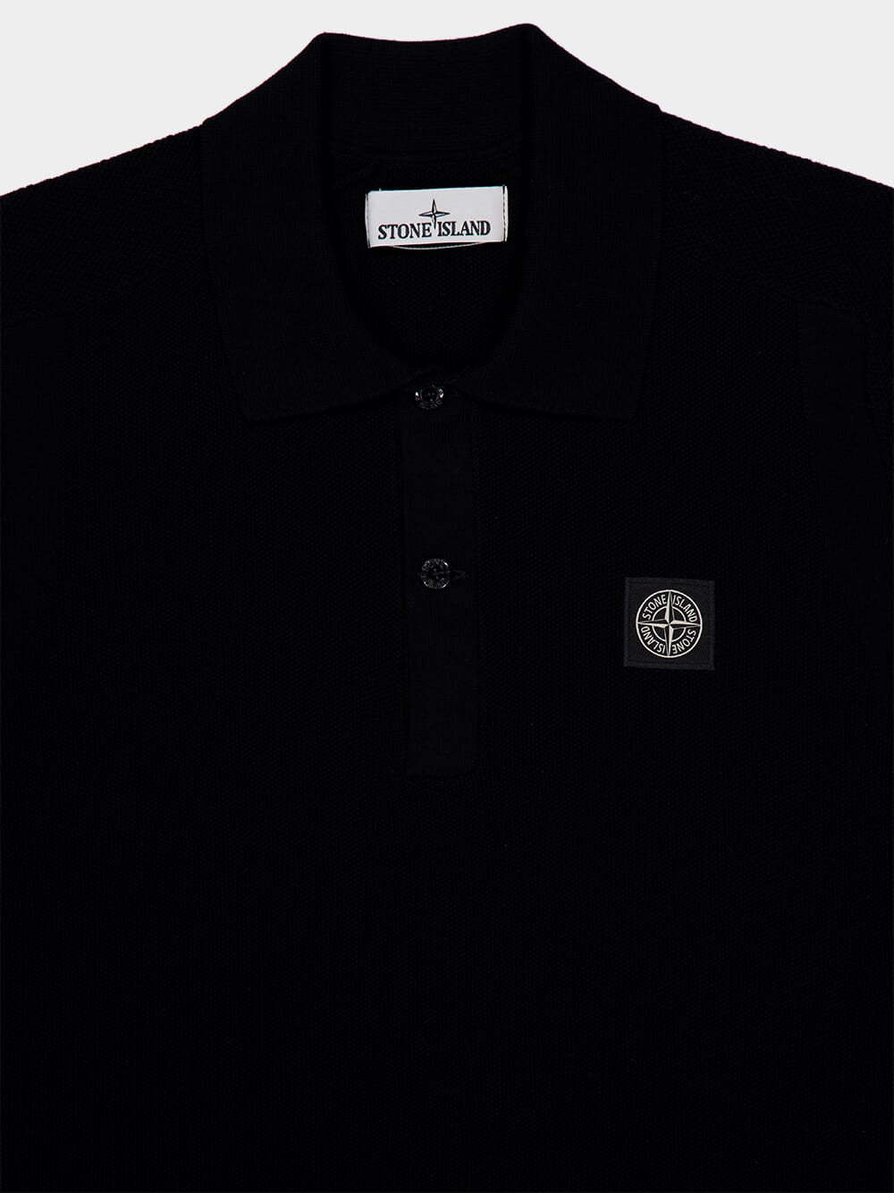 Stone Island Mens Black Brand-patch Regular-fit Stretch-cotton Polo Shirt Xl In Black