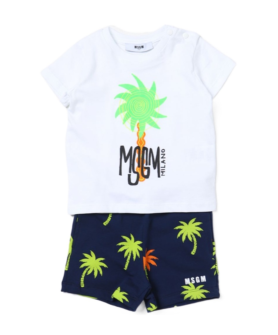 Msgm Short Sleeve Suit In White