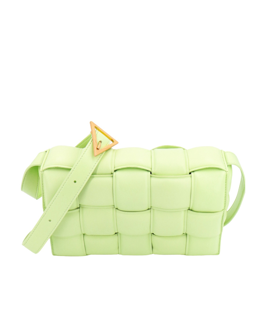 Bottega Veneta Women Padded Cassette Leather Shoulder Bag In Green