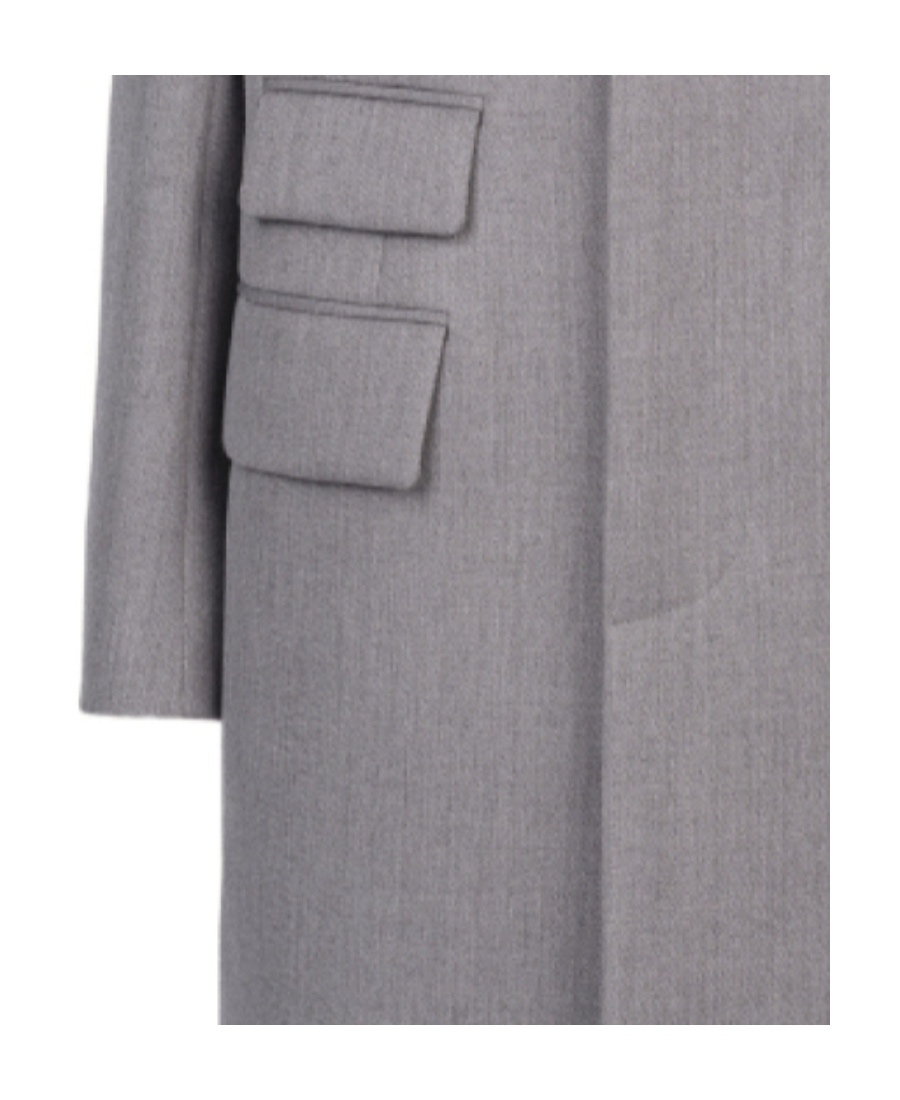 Maison Margiela Collarless Tailored Coat In Gray