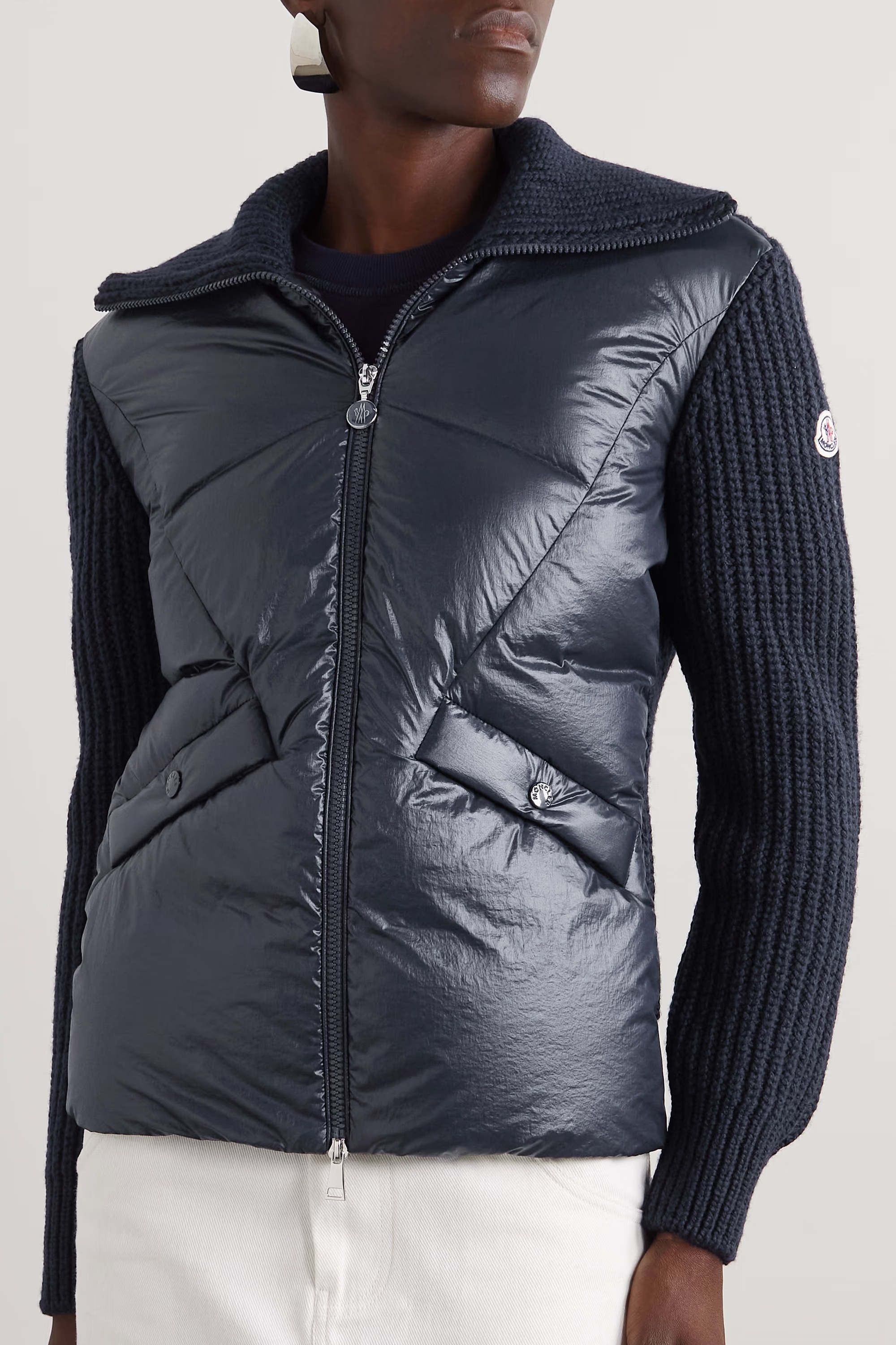 Moncler Rib Down Jacket In Black