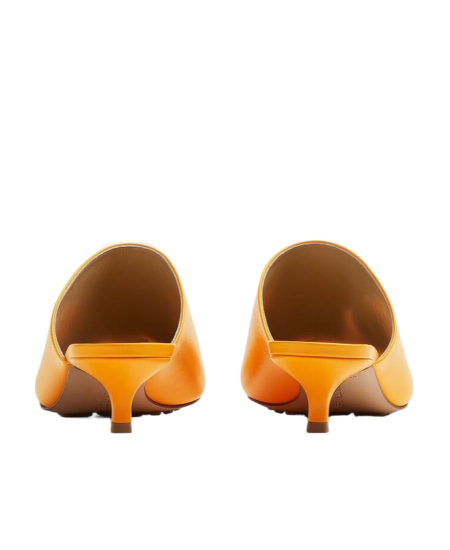 Bottega Veneta Orange Stretch Heeled Sandals In Orange