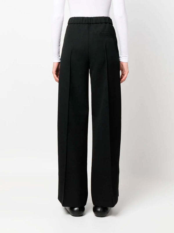 Jil Sander Pressed-crease Wool Straight Trousers In Black