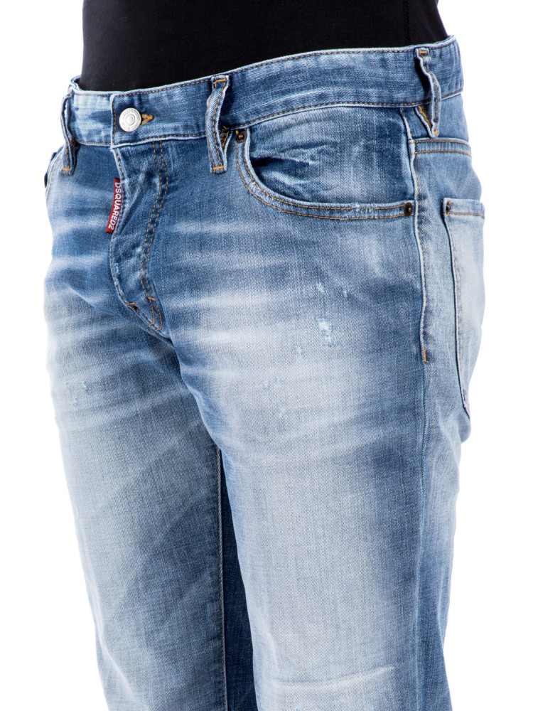 Dsquared2 Embroidered-logo Straight-leg Jeans In Blue