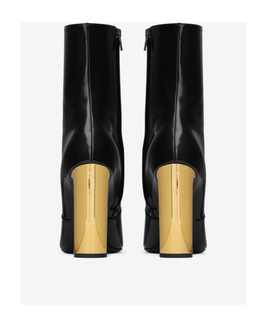 Shop Saint Laurent Auteuil 100mm Leather Boots In Black