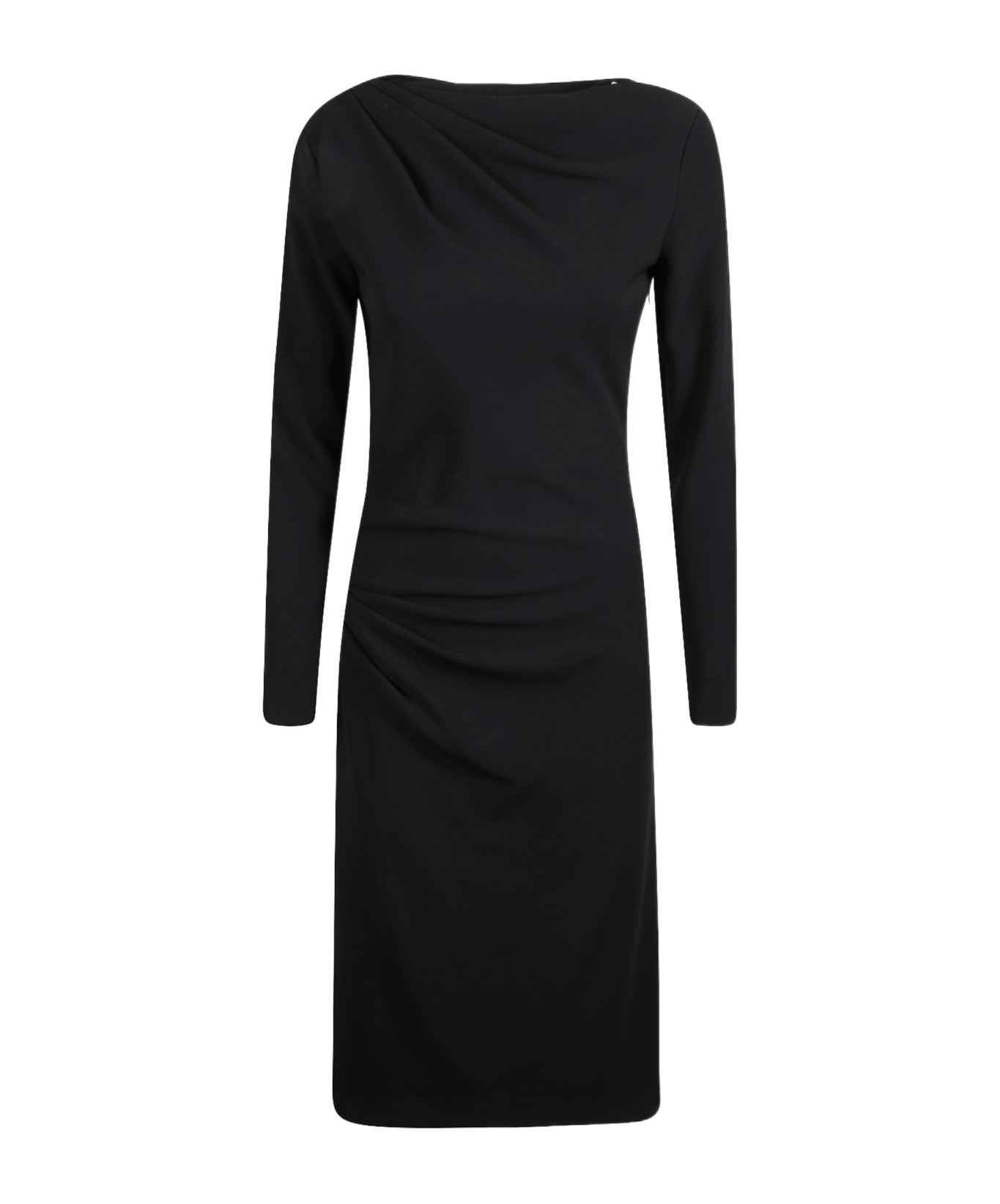 Max Mara Raoul Abito Draped Midi Dress In Black