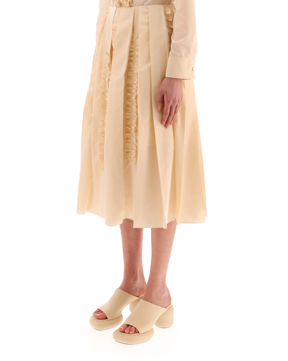 Jil Sander Pleated Skirt In Nude