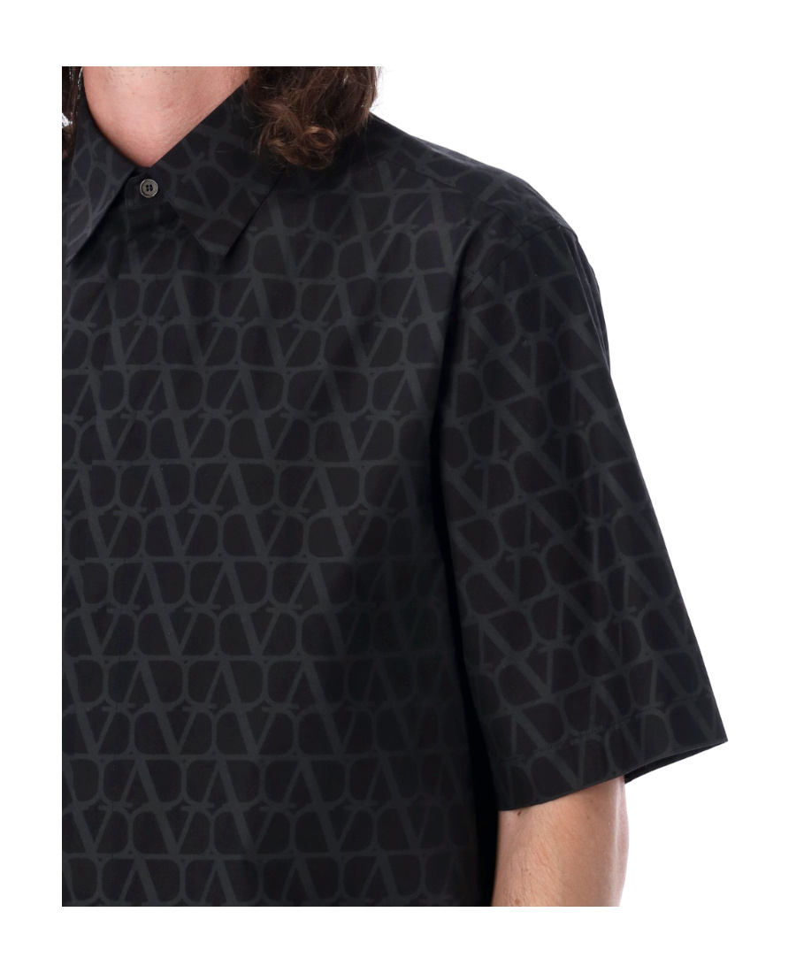 Valentino Polo Shirt With Iconographe Toile Print In Black
