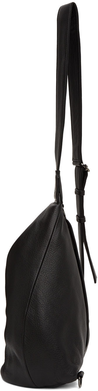 Yohji Yamamoto Logo-embossed Leather Backbag In Black