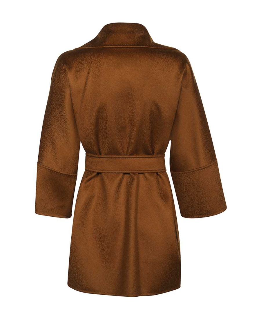 Max Mara Strapped Waist Coat In Brown