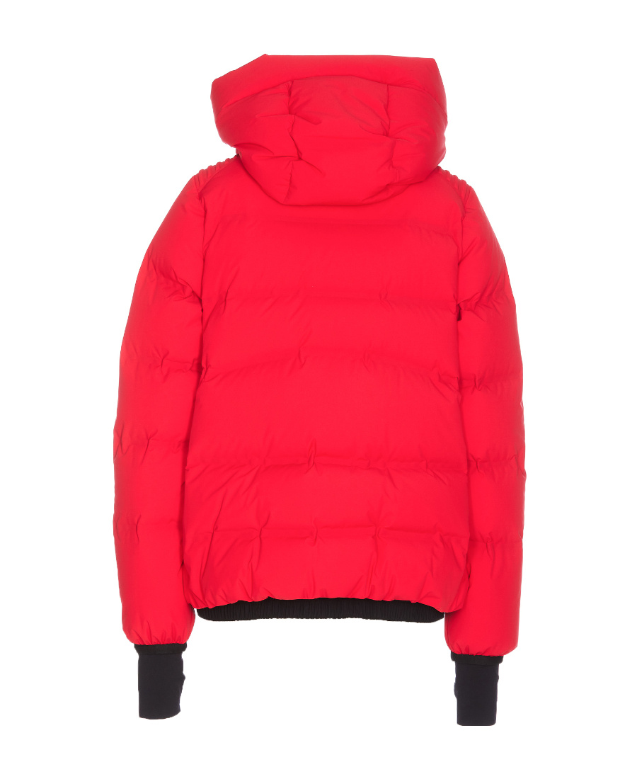 Moncler Suisses Logo-print Puffer Jacket In Red