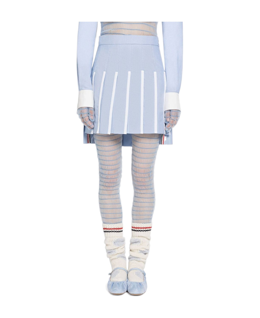 Thom Browne Pleated High-waist Skirt In White