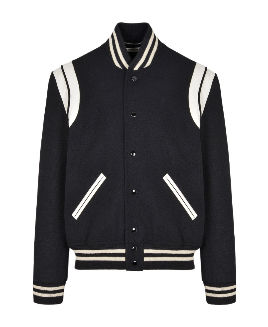 Shop Saint Laurent Teddy Bomber Jacket In Black