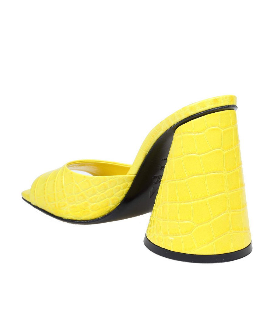 Attico Embossed High-heeled Sandals In Yellow