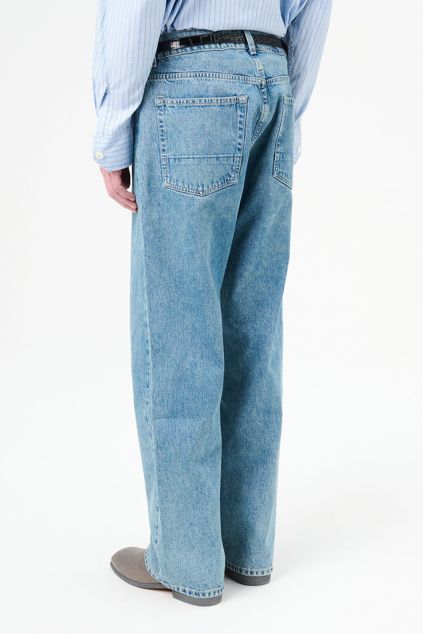 Our Legacy Third Cut Logo-patch Jeans In Blue