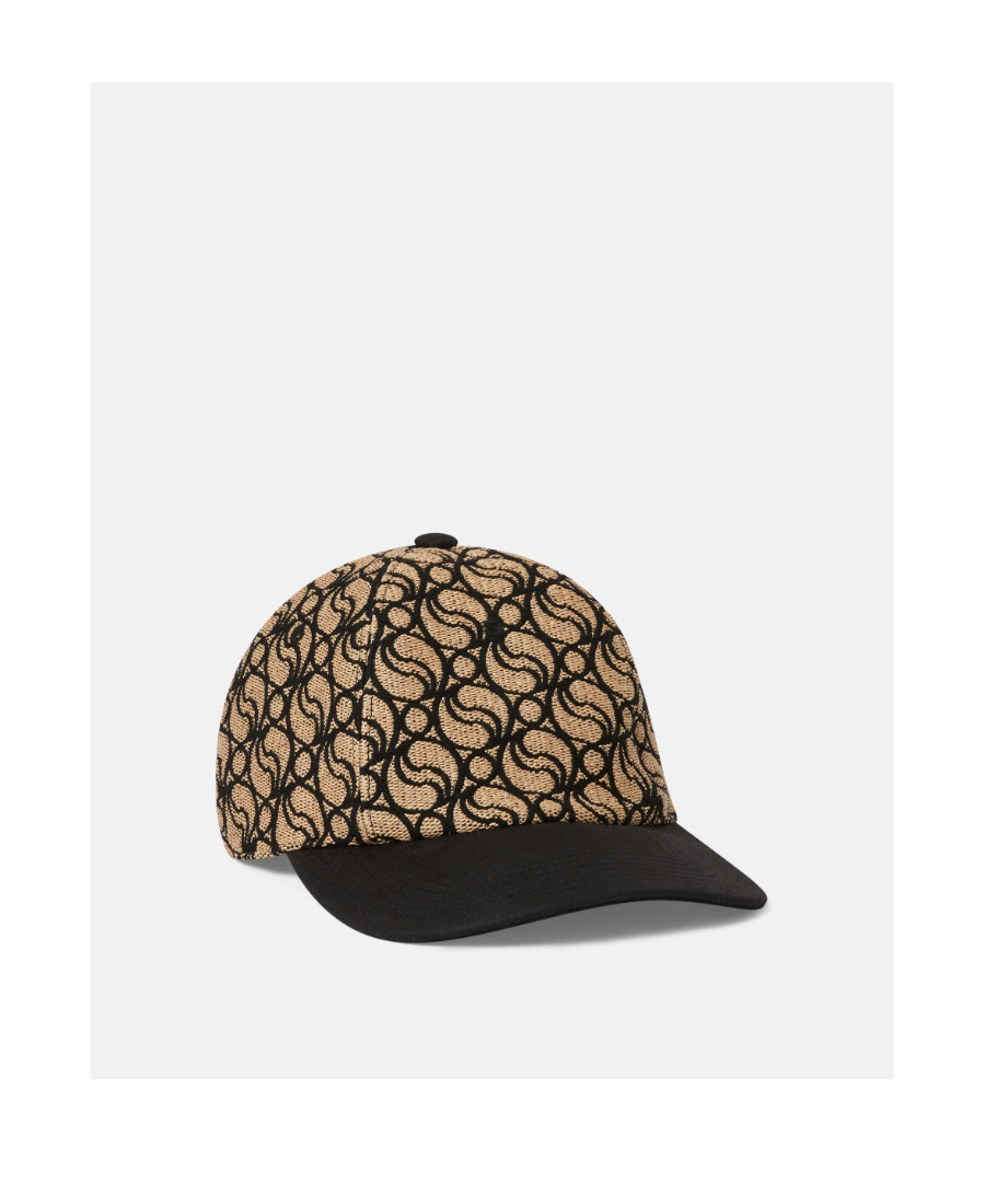 Stella Mccartney Logo Baseball Hat Patterned Design In Black