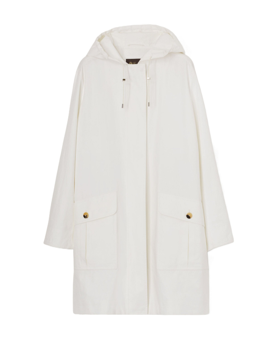 Loro Piana Hooded Long-sleeved Casual Jacket In White