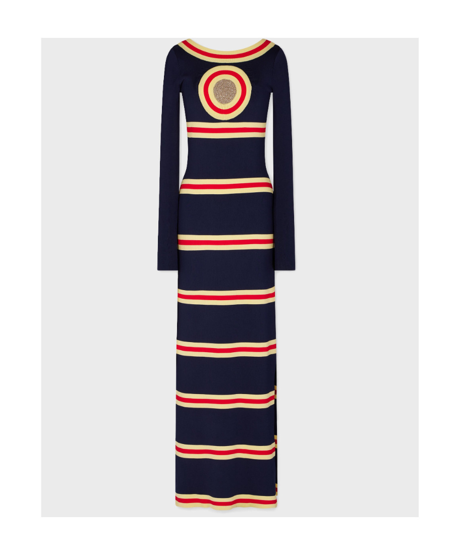 Rabanne Logo Long-sleeved Dress In Black