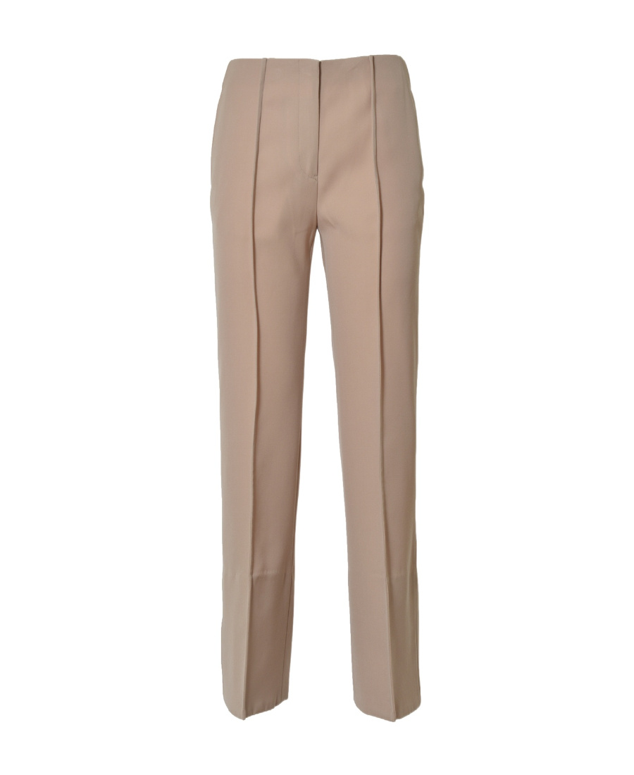 Jil Sander Pintuck-detail Flared Trousers In Nude