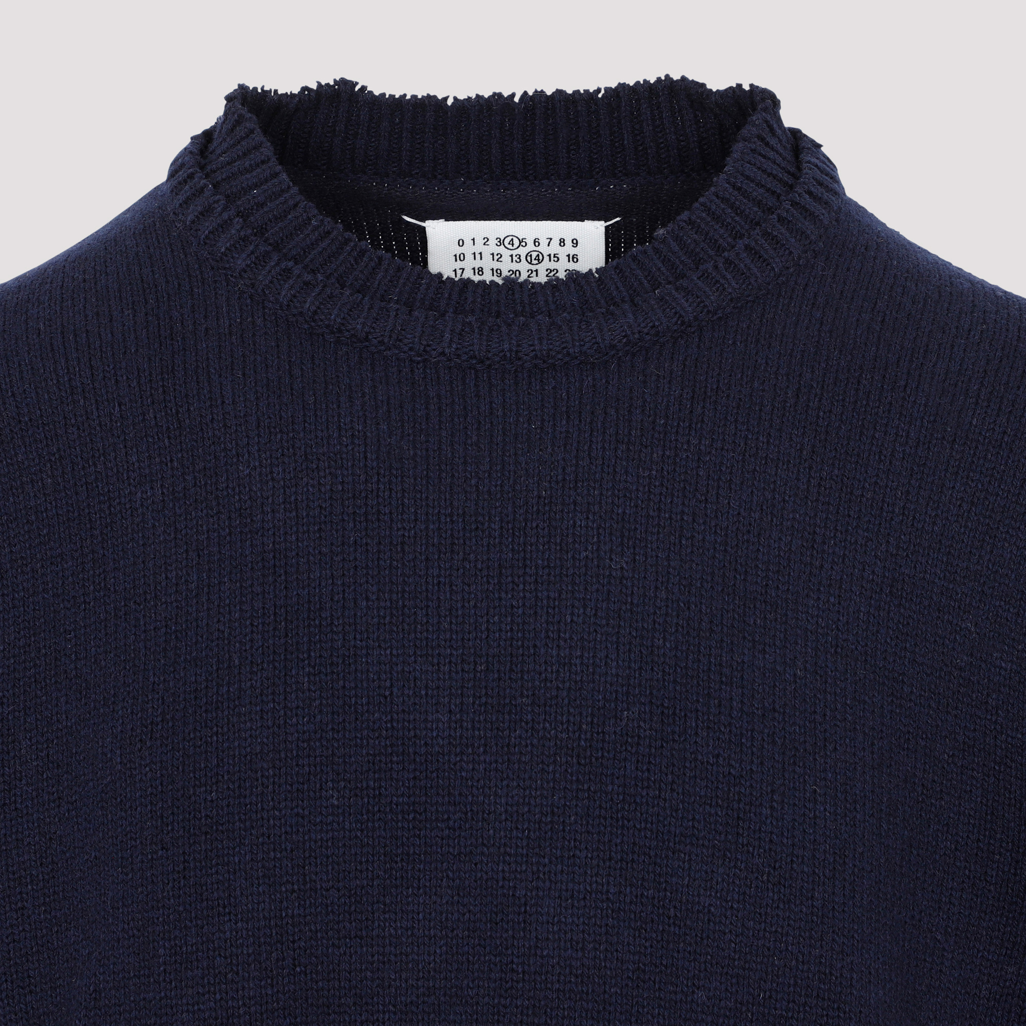 Maison Margiela Layered-collar Elbow-patch Distressed Jumper In Black