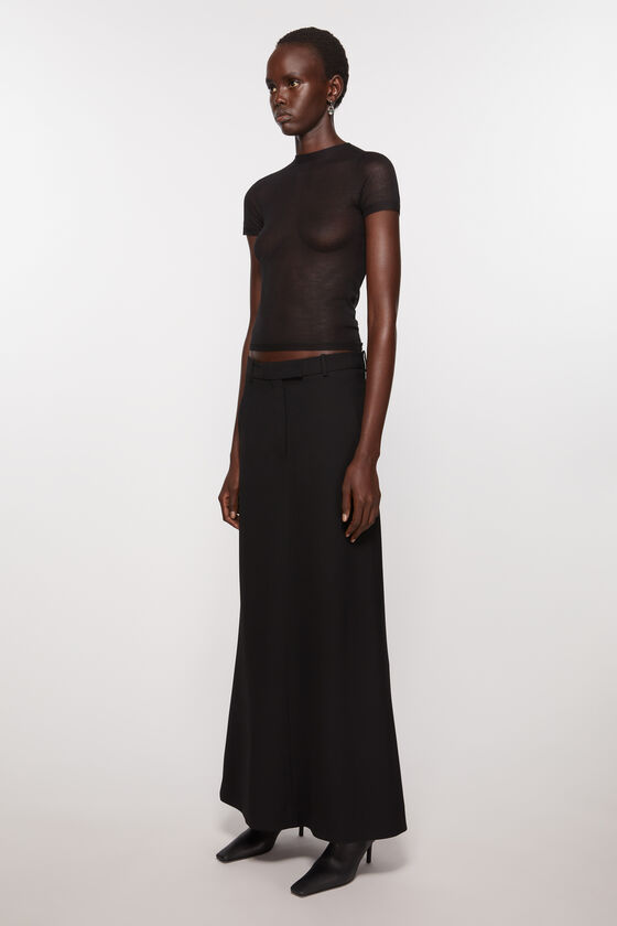 Acne Studios Mid-waist Flared Midi Skirt In Black