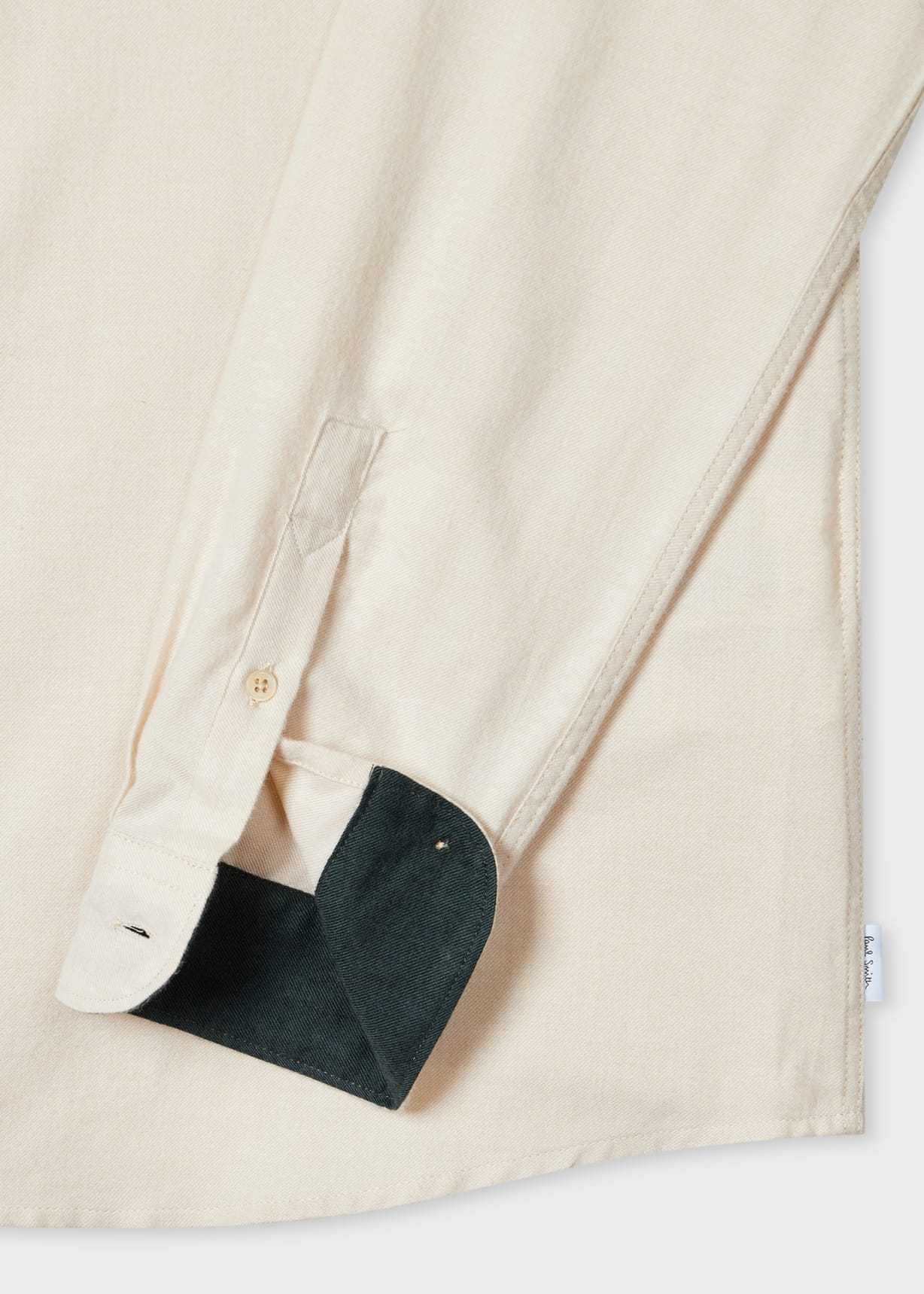 Ps By Paul Smith Ecru Cotton And Wool-blend Flannel Shirt In Neutral