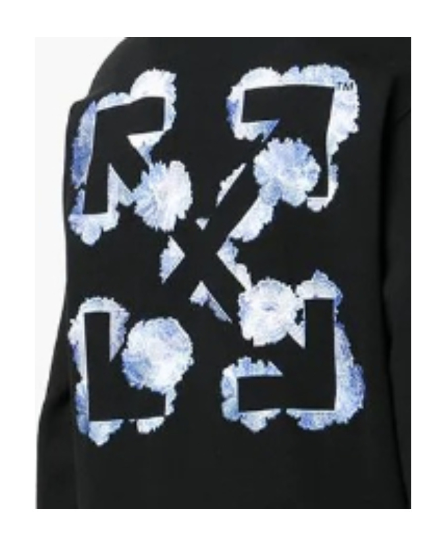 Off-white Carnation Floral Logo-print Sweatshirt Dress In Black