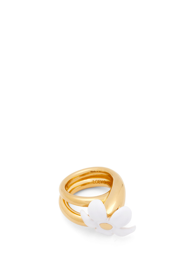 Loewe Flor Ring In Sterling Silver And Enamel In Gold