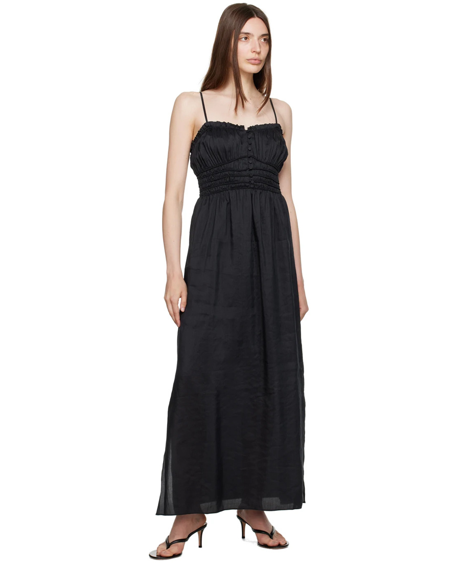 Frame Sleeveless Maxi Dress In Black