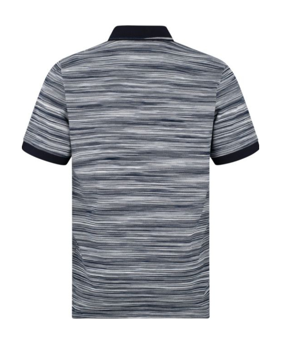 Missoni Space Dyed Striped Cotton Polo Shirt In Blue