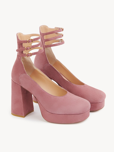 Chloé 100mm Triple-buckle Platform Pumps In Pink