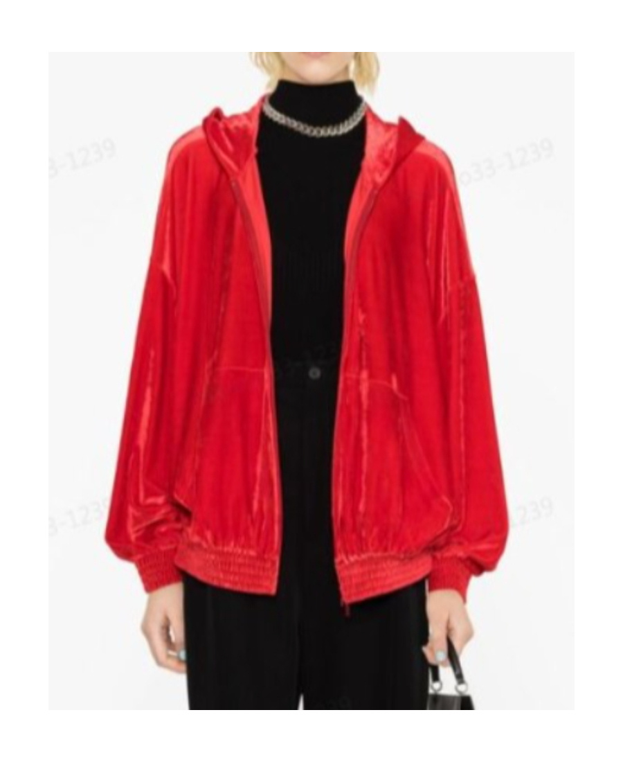 Shop Balenciaga Crystal-embellished Velvet Hoodie In Red