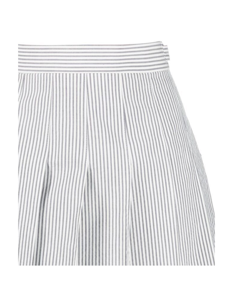 THOM BROWNE PINSTRIPED PLEATED MINI SKIRT