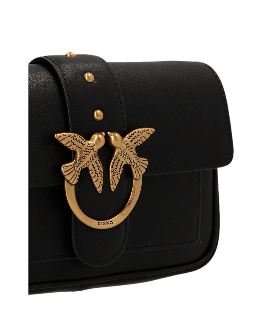 Shop Pinko Love Mini Icon Crossbody Bag In Black
