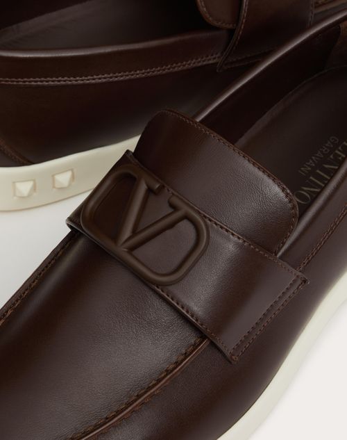 Valentino Garavani Vlogo Signature Slip-on Shoes With Rockstud Details In Black