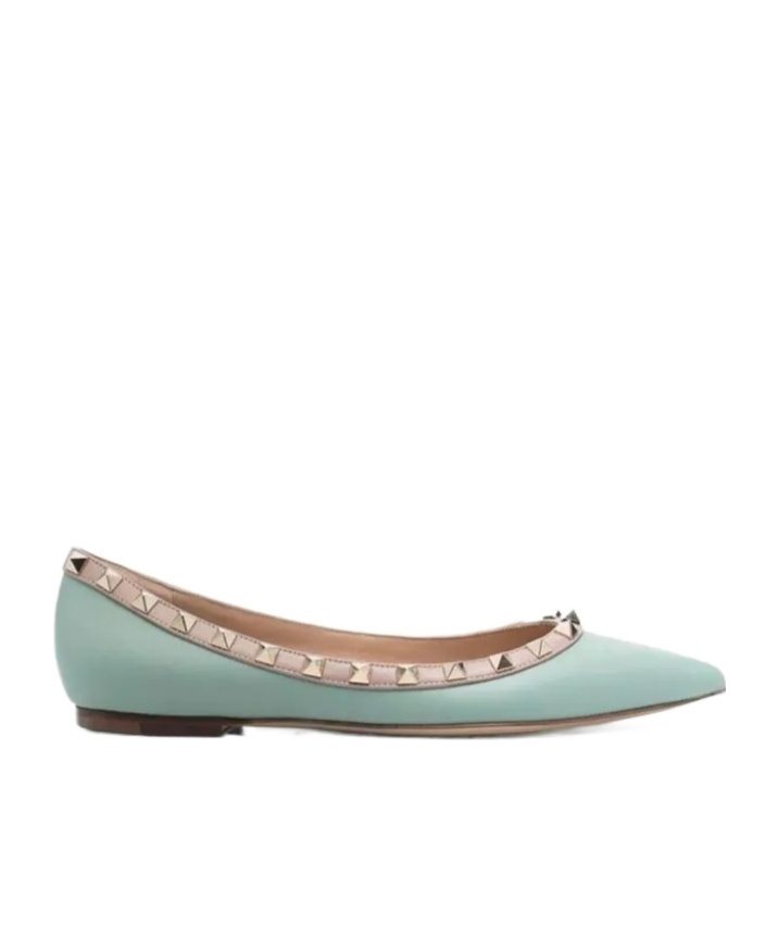 Valentino Rockstud Pointed Ballet Shoes In Multicolor