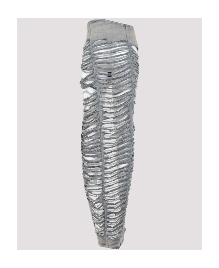 Rick Owens Edfu Skirt Distressed Cut-out High-waisted In Gray