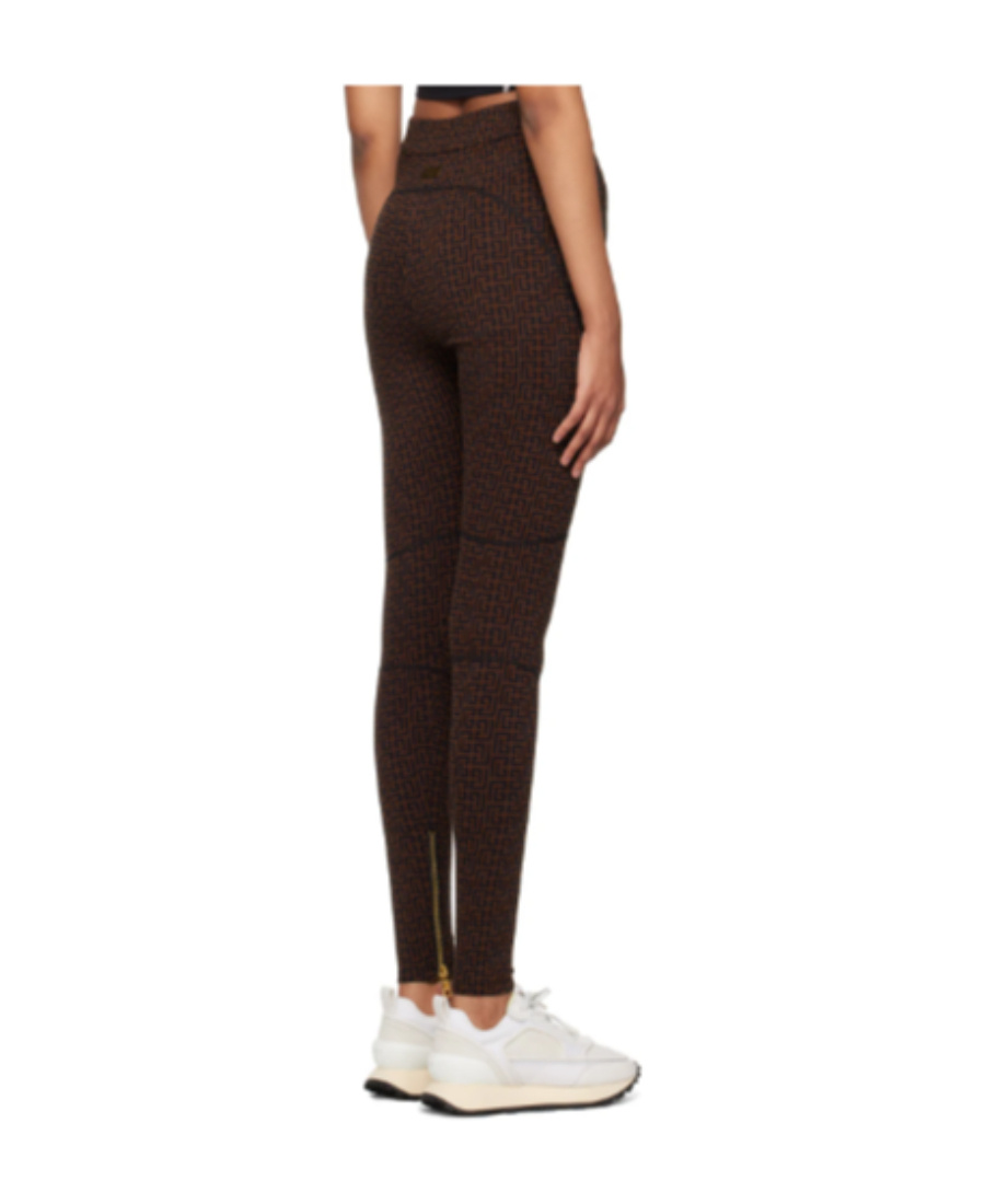 BALMAIN MONOGRAM ELASTIC KNITTED CASUAL PANTS