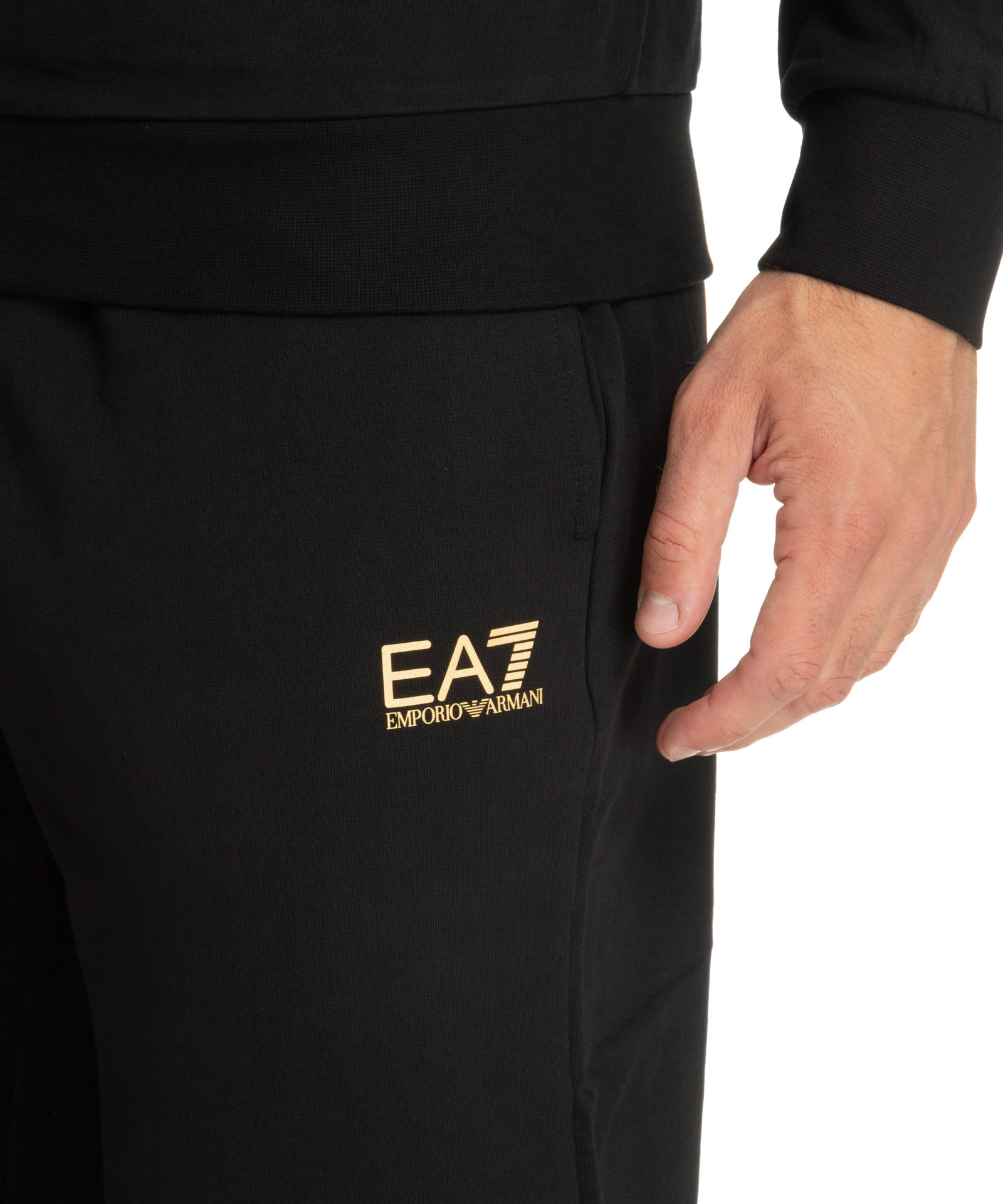 Ea7 Hoded Sportswear Set In Black