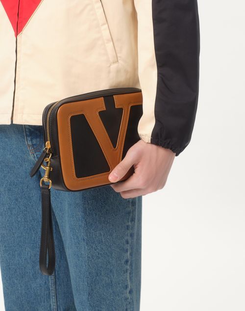 Valentino Black Brown Clutch Bags In Black